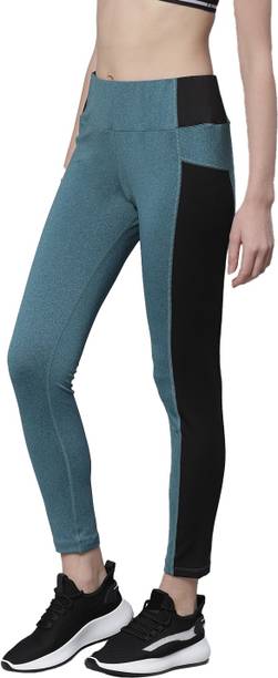 CHKOKKO Solid Women Green Tights