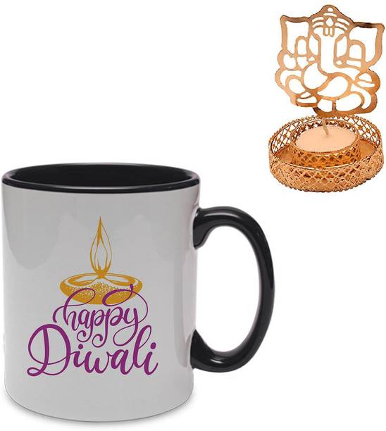 COLOR YARD Mug, Candle Holder Gift Set