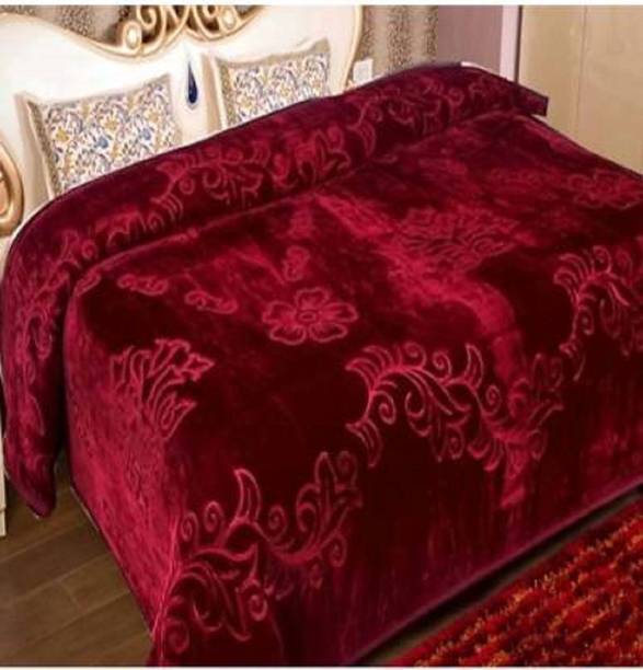 AUBORON Self Design Double Mink Blanket for  Mild Winter