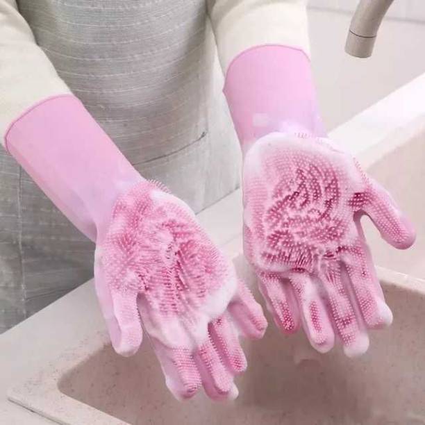 COEASE gloves for washing dishes hand kitchen dish cleaning rubber women utensils wash Wet and Dry Glove Set