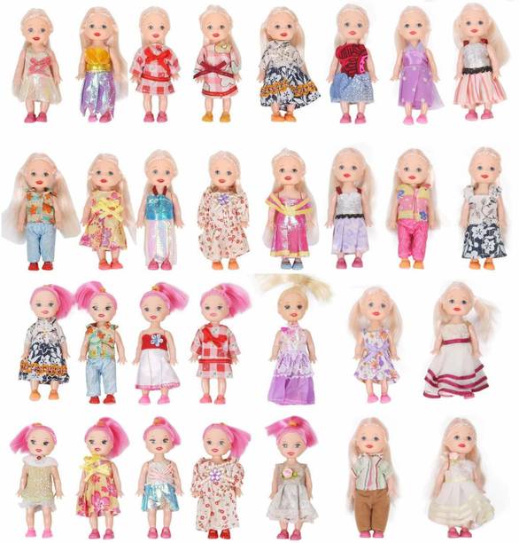 MON N MOL Mini Doll with Colorful Clothes Costume (Pack of 30)