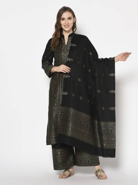 Unstitched Acrylic Blend Kurta & Palazzo Material Embellished Price in India