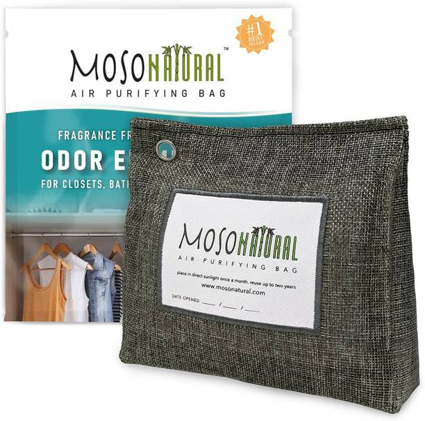 Moso Natural Room Stand-Up Air Purifying Bag Odor Eliminator, Odor Absorber for Closet and Bathroom Charcoal Color 300g Humidifier