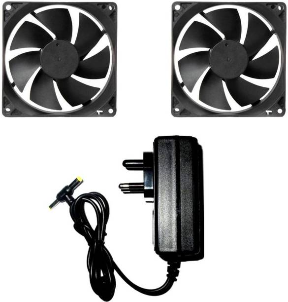 FUTURONICS DC FAN 2 Cabinet Fan - 80X80X25MM (12 VOLT) Cooler with 12v/2 AMP Adaptor Cooler