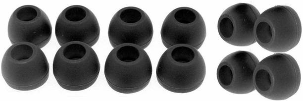 Hoppokart Crystal Silicone Rubber Replacement Earbuds for Headphones and Bluetooth Headset (Black) - Set of 12 In The Ear Headphone Cushion