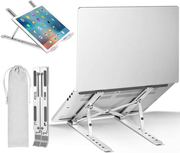 Speeqo Laptop Stand Foldable Height Adjustable Metal Frame Laptop Stand, Ergonomic, OverHeating Protection Laptop Cooling Pad, Laptop, Tablet Stand for All Laptops Laptop Stand,Stand Ergonomic Aluminum, Detachable Laptop Riser Notebook Holder Stand Compatible with 10-15.6" Laptops Laptop Stand