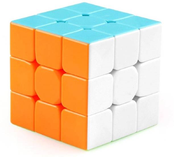 FunBlast High Stability Stickerless - 3x3x3 Speed Cube, Multi Color (Made in India)