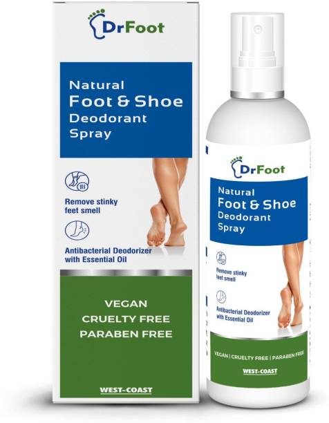 Dr Foot Natural Foot & Shoe Deodorant Spray with Essential Oils & Enzymes to Kill Foot Odor, Shoe Odor Eliminator | Foot Care for Smelly Feet Spray and Dry Skin – 100ml Odour Control