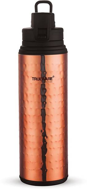 Trueware Fusion Plus 600 Water Copper Bottle with Hammered Lacquer Finish -Copper 500 ml Flask