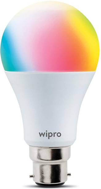 WIPRO WiFi Enabled Smart LED Bulb B22 9-Watt (16 Million Colors + Warm White/Neutral White/White) (Compatible with Alexa and Google Assistant) Smart Bulb
