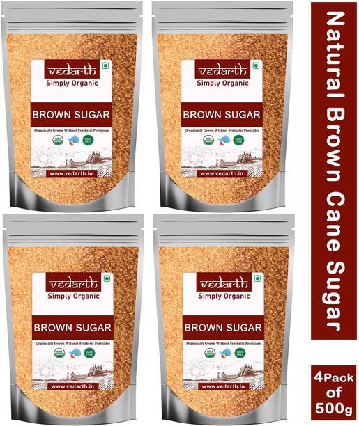Vedarth Pack of 4 Organic Brown Sugar -500 Gram Pack 100% Pure and Natural Sugar