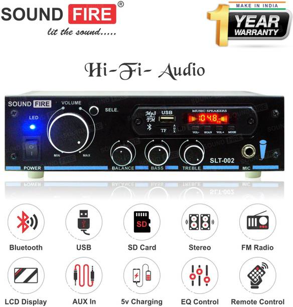 SOUND FIRE 2 Channel High Power Stereo with BLUETOOTH/USB/SD/AUX/FM/MIC 200 W AV Power Amplifier