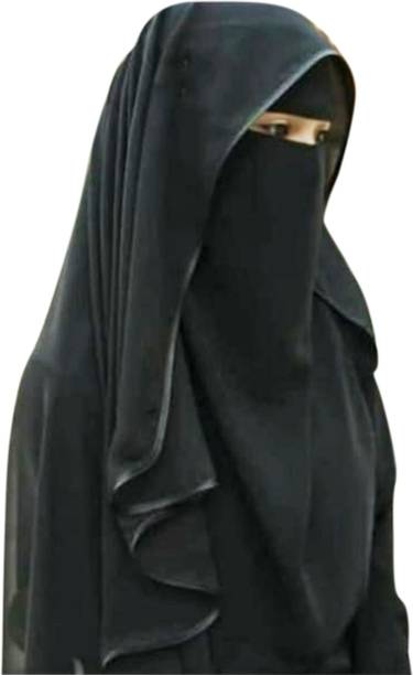 Solid Chiffon Women Black Scarf