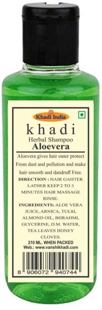 Premium Khadi Herbal Aloevera Shampoo -Pack of 1 Men & Women (210 ml)