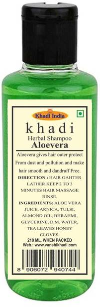 Premium Khadi Herbal Aloevera Shampoo -Pack of 1 Men & Women (210 ml)