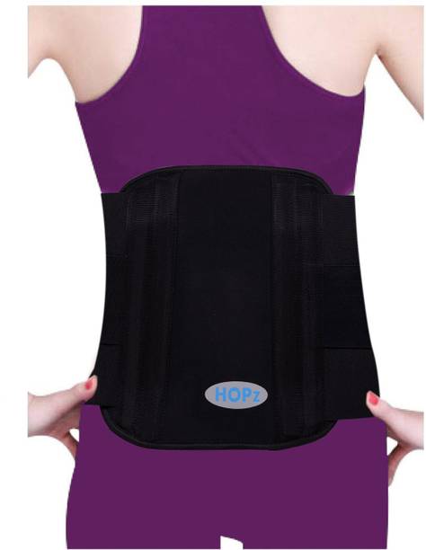 HOPZ Exclusive Double Strapping Contoured Back Support Belt Lumbar Support (Black) Back / Lumbar Support
