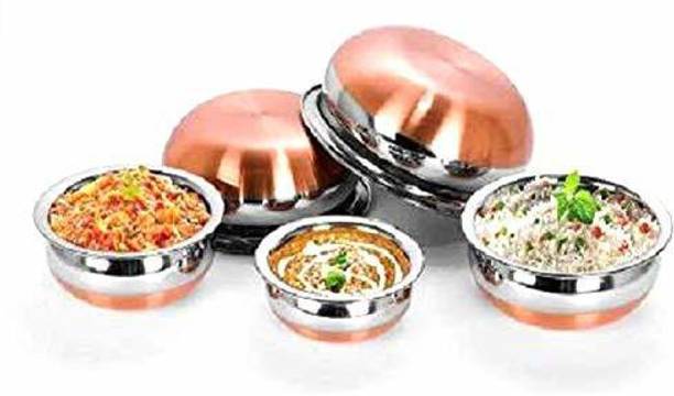 MAHAVIR 5pc Stainless Steel Cook & Serve Set Copper Bottom Cookware Set