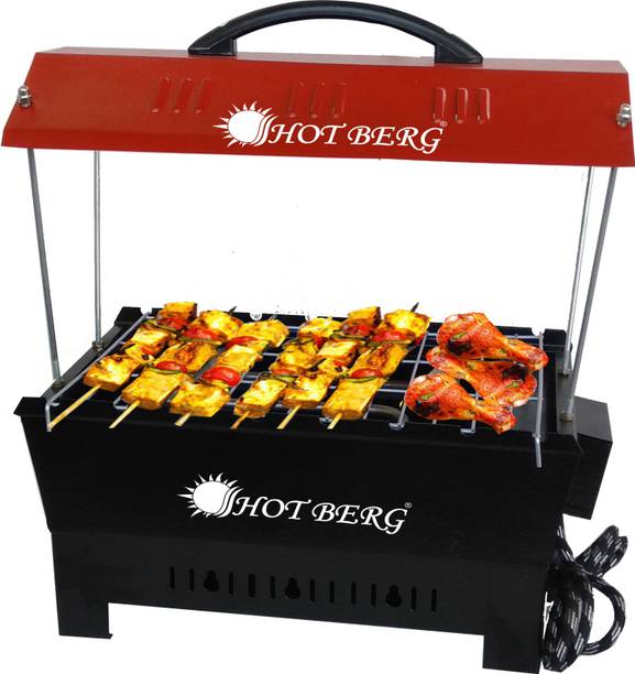 HOT BERG Camping Barbecue Grill, Tandoor, Toaster, Roaster / Fully Electric & Charcoal / Compact & Portable, Large Size, Electric Tandoor