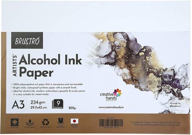 BRuSTRO Artists Alcohol Ink Paper, Unrulled, A3, 234 gsm Drawing Paper