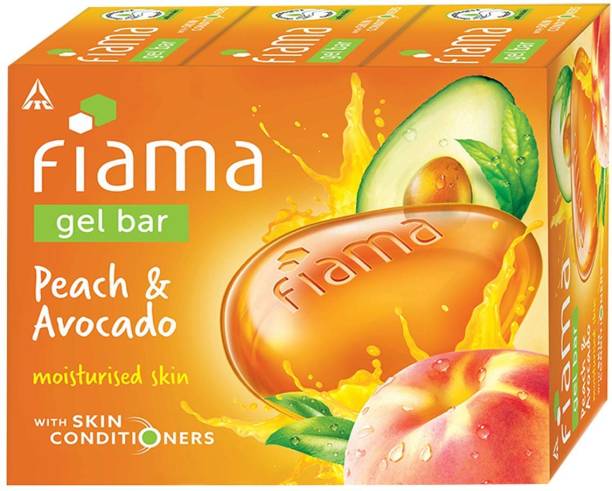 FIAMA Peach & Avocado Soap Gel Bathing Bar With Skin Conditioners for Moisturized Skin
