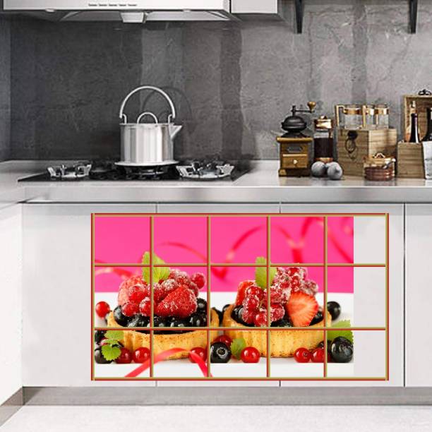 Burhani Decor 50 cm Waterproof kitchen wallpaper/poster for deorate your kitchen (pvc vinyl multicolor) Self Adhesive Sticker
