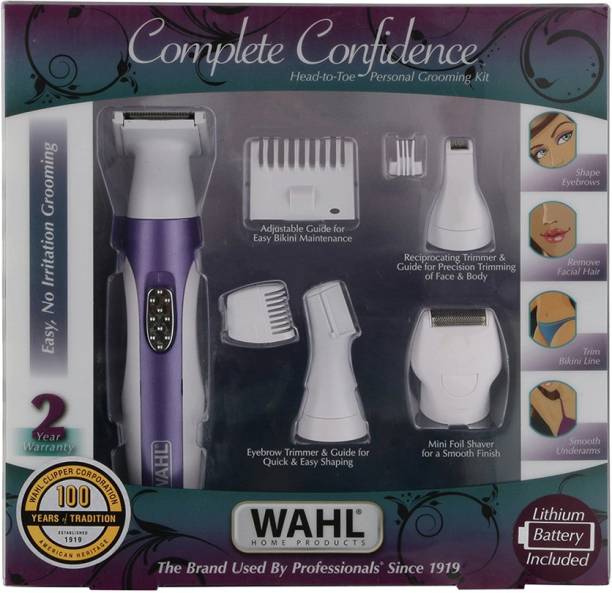 WAHL 05604-324 Women Complete Confidence Cordless Grooming Kit  Runtime: 30 min Trimmer for Women