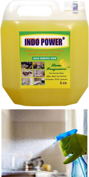 INDOPOWER Disinfectant Sanitizer Spray ANTI GERM CLEAN (QUICK REMOVES GERM) Lemon 5ltr.