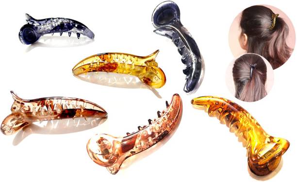 BHARATGAURAV Hair Banana Clip Hair Accessories for Women Girls (Pack of 6) Banana Clip (Multicolor) Banana Clip