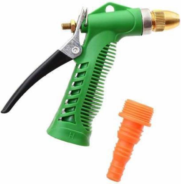 PUSTI FAB High Pressure Brass Hose Nozzle Adjustable Water Spray gun for car Motorbike And Any Vehicle Cleaning , For Gardening, For Washing , Forced Pichkari , With Best Quality with Hose Clamp High Pressure Washer Water Spray Gun High Pressure Washer Spray Gun