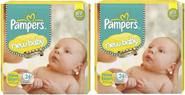Pampers Active Baby Diapers, New Born,24+24 Extra Small, (NB, XS) size, 24 - New Born