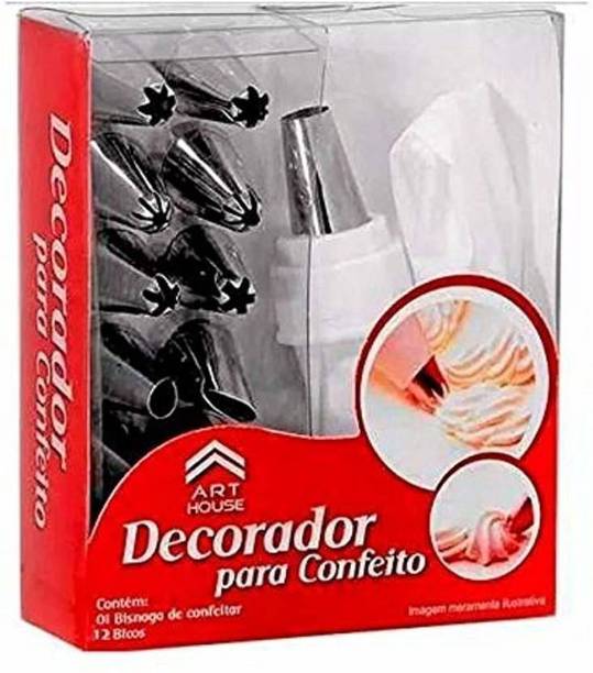 NiyaraEnt 12 Pcs cake Decorating Set ,Frosting, Icing, Piping Bag ,Tips with Steel Nozzles Steel Multi-opening Icing Nozzle Steel Multi-opening Icing Nozzle