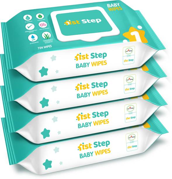 1st Step Baby Wet Wipes With Lid Enriched With Aloe-Vera And Jojoba Oil(Pack of 4)