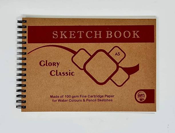 Glory Sketch Book A5 size-100 Pages (Pack of 5/20 sheet each) Sketch Pad