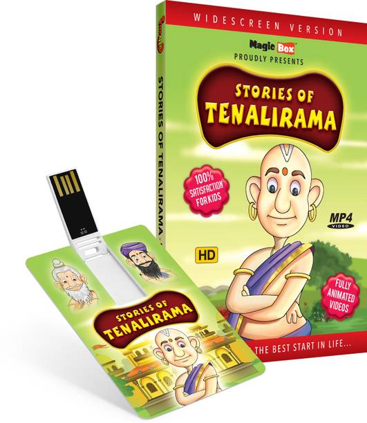 Inkmeo Movie Card - Tenali Raman - English - Animated Stories - 8GB USB Memory Stick - High Definition(HD) MP4 Video