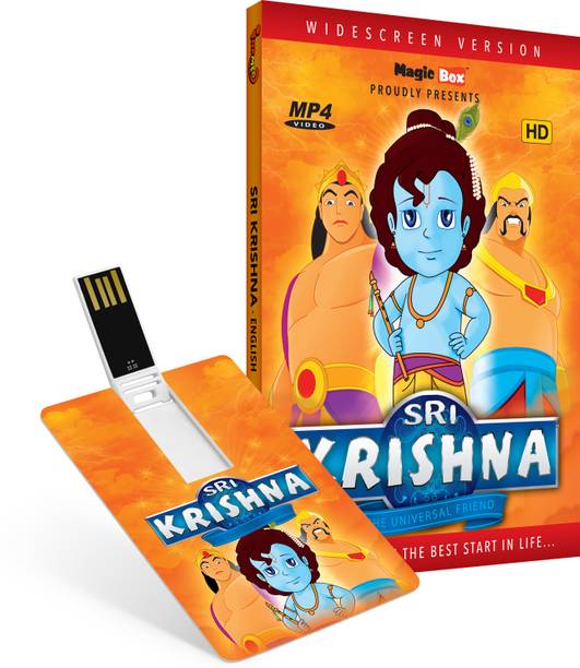 Inkmeo Movie Card - Sri Krishna - English - Animated Stories - 8GB USB Memory Stick - High Definition(HD) MP4 Video