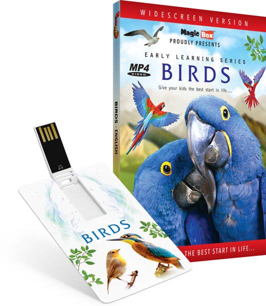 Inkmeo Movie Card - Birds - English - Learn about more than 65 Birds - 8GB USB Memory Stick - High Definition(HD) MP4 Video