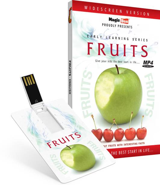 Inkmeo Movie Card - Fruits - English - Learn about more than 60 Fruits - 8GB USB Memory Stick - High Definition(HD) MP4 Video