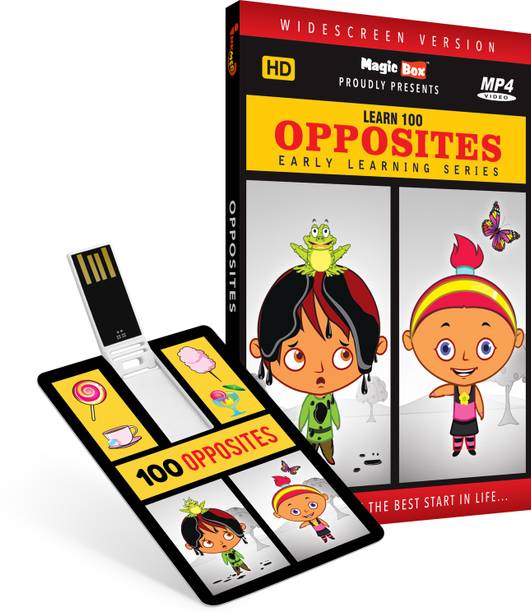 Inkmeo Movie Card - Opposites - Learn 100 Opposites - 8GB USB Memory Stick - High Definition(HD) MP4 Video