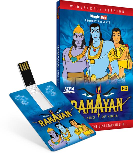Inkmeo Movie Card - Ramayan - English - Animated Stories from Indian Mythology - 8GB USB Memory Stick - High Definition(HD) MP4 Video