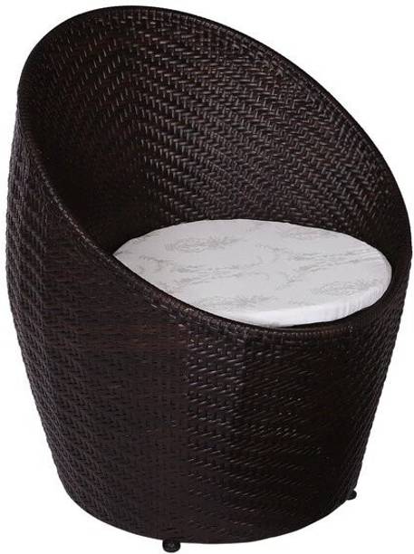 spacepanda Birdnest Wicker and MS Frame Chair for Outdoor, Garden, Patio, Balcony, Lawn, Porch (Mocha Brown) Metal Outdoor Chair