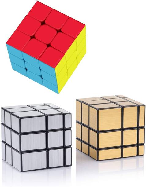 Authfort Speed Stickerless Cube Set of & 3x3, Silver & Gold Mirror Stickered