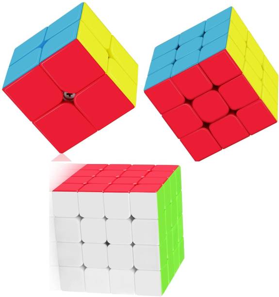 Authfort Speed Cube Puzzle 2 X 3, 3 X 3 , 4 X 4 Stickerless Magic Cube Puzzles Toy Pack (23 Pieces)