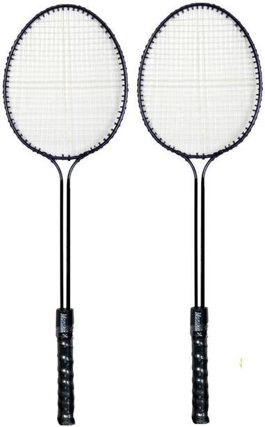 Monika Sports Practice Quality 2 Pc Double Shaft Badminton Racquet Racquet Black Strung Badminton Racquet