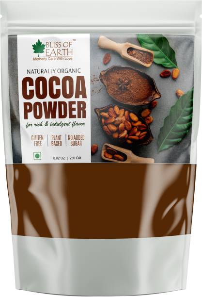 Bliss of Earth 250gm Dark Unsweetened Cocoa Powder For Chocolate Cake Baking, Shake & Smoothies Cocoa Powder