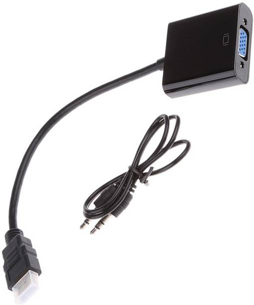 microware  TV-out Cable 1080P Mini HDMI Male to VGA Female Video Converter Adapter Cable for PC TV Black