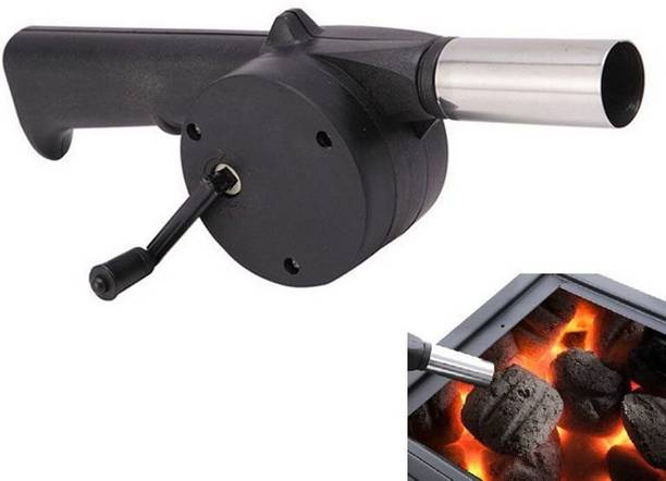 Ladila Outdoor Cooking Portable Hand Crank Powered Barbecue BBQ Fan Air Blower Fan for Charcoal Grill BBQ Air Blower Air Blower