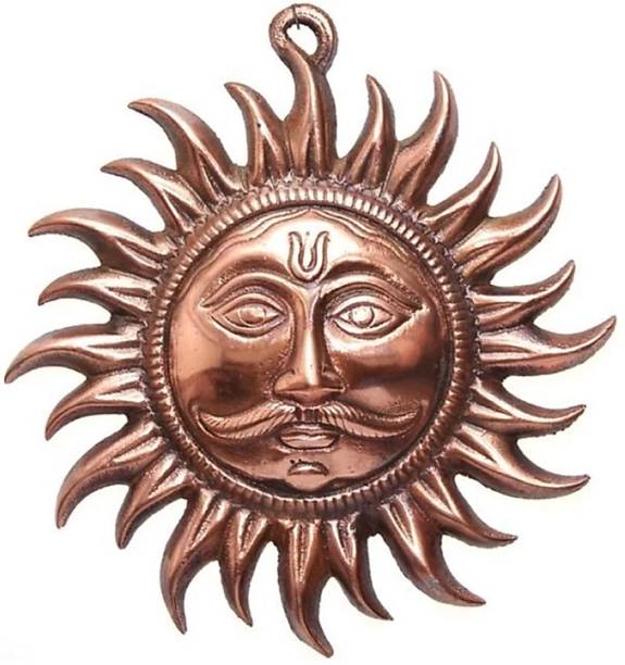 Gokulshoppe Siyaram Vastu Copper Sun Mask Home Wall Hanging - Decorative Showpiece Decorative Showpiece  -  25.4 cm