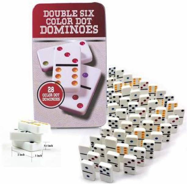 TRISHA MART Six Domino Game Set with 28 Domino Tiles