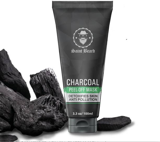 Saint beard Activated Charcoal Peel Off Mask - Detoxifies Skin & Anti Pollution