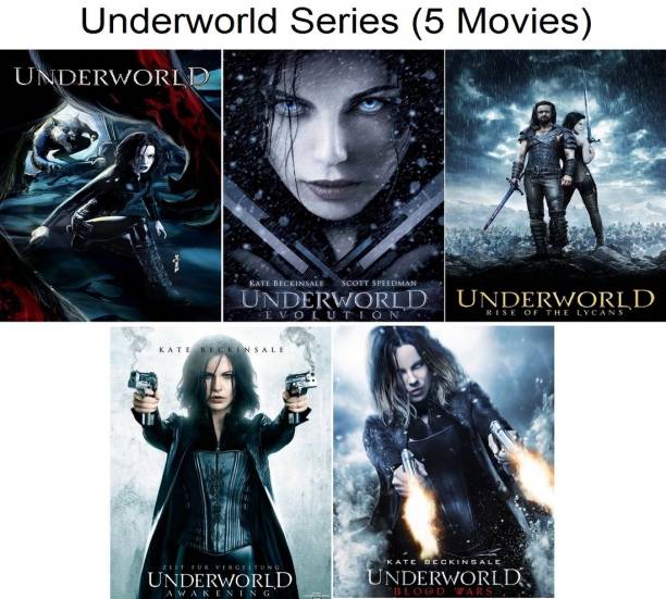 Underworld , Underworld: Evolution , Underworld: Rise of the Lycans , Underworld: Awakening , Underworld: Blood Wars ( 5 Movies ) in Hindi & English clear HD print it's burn data DVD play only in computer or laptop not in DVD or CD player it's not original without poster